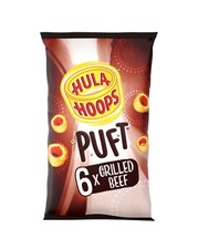 2 x Hula Hoops PUFT Grilled Beef Crisps Multipack 6 x 15g