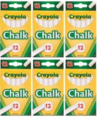 Crayola  Chalk White Colors 72-Count Draws Write Smooth Clean lines Pack of 6