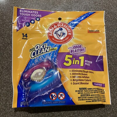ARM & HAMMER Plus Oxi Clean 5-in-1 Power Paks Odor Blasters FRESH BURST SCENT 14