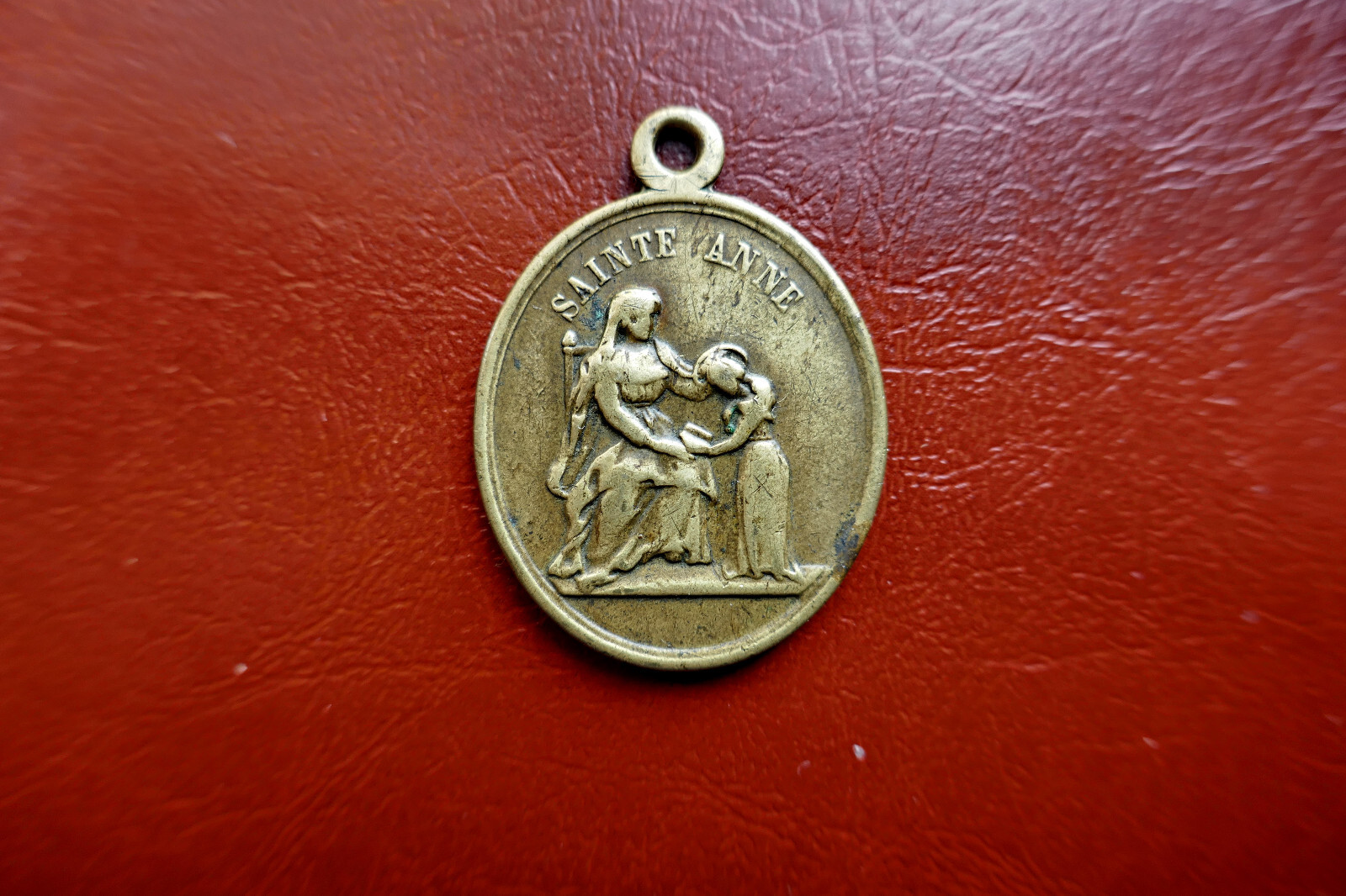 MEDAGLIA VOTIVA SANT'ANNA SACRO CUORE DI GESù E MARIA ROMA - BRONZO