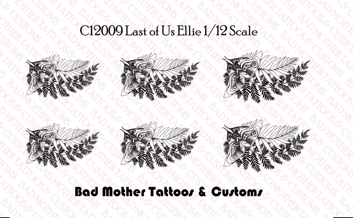 1/6 Custom Tattoo Decal 12 inch figures: Last of Us Part II Ellie