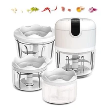 100+250+350ML White 3 Pcs Cordless Mini Food ChopperSmall Food Processor for ...