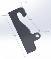 JRB 416 Blank Quick Attach for JRB Loader mounts+Wear Plates (Ears) for top hook