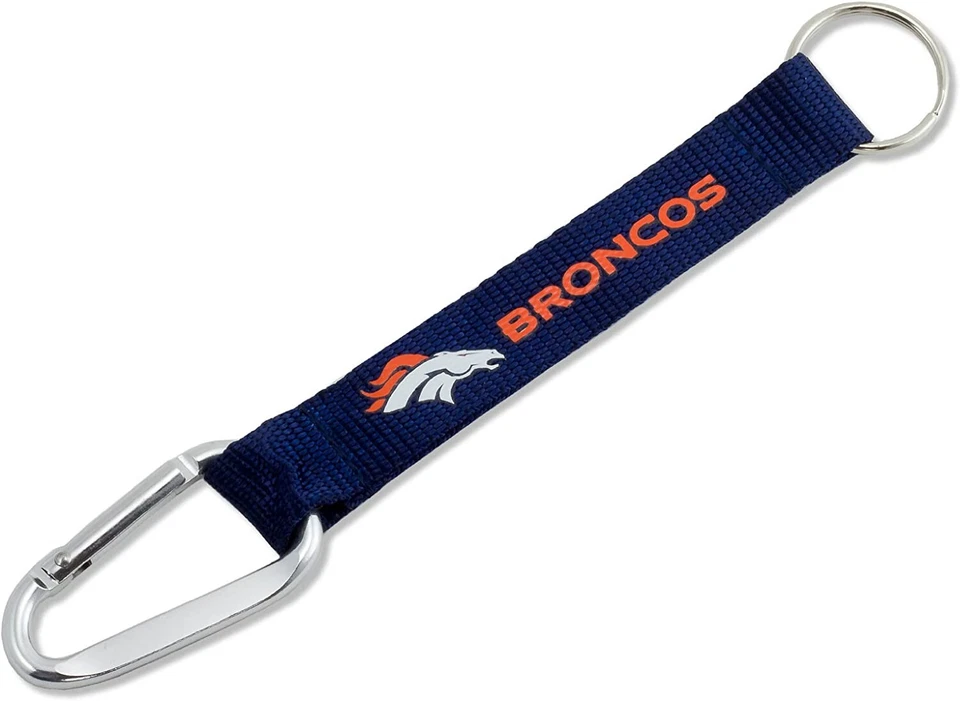 NFL Carabiner Lanyard Keychain Texans Broncos Eagles Vikings - Image 2 of 4