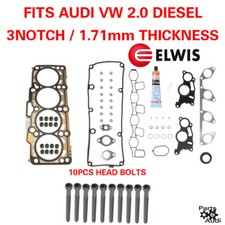 Oe Cylinder Head Gasket Set With Bolts Fits Vw Diesel Cjaa 2.0l 3 Notch