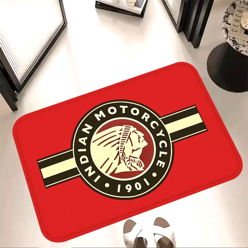 INDIAN MOTORCYCLE LOGO FLOOR MAT FOR MOTORCYCLE FANS.(RED).HOUSEHOLD USE ECT.