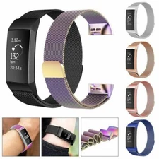 For Fitbit Charge 3 4 SE Magnetic Milanese Loop Watch Band Stainless Steel Strap