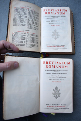 2 Book Set Breviarium Romanum + Roman Breviary (c.1961) MAME