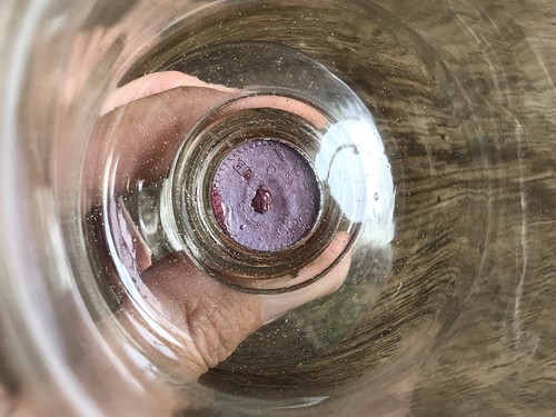 Exceptionnel verre à pied soufflé XIXème avec inclusion pièce d'un centime 1850 - Foto 13 di 20