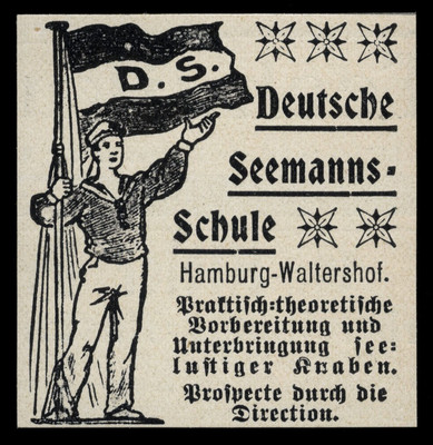 Alte Werbung Reklame 1905 Deutsche Seemanns-Schule Hamburg-Waltershof