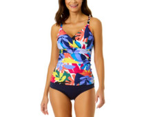 Anne Cole Women's Printed Underwire Tankini Top Size 34C/36B 15122