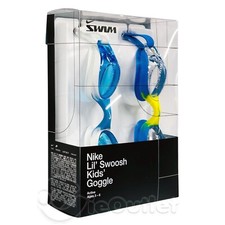 NIB Nike Lil Swoosh Kids Ages 3-6 Pool Goggle 2-Pack - White/Blue  Blue/Yellow