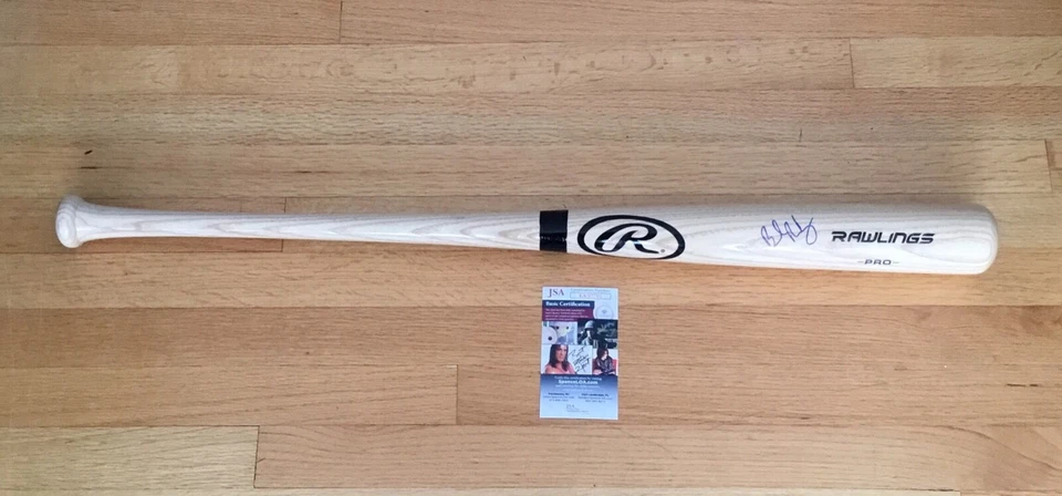 Brendan Rodgers Astros Rockies Autograph Signed Rawlings Baseball Bat JSA COA - Image 3 of 4