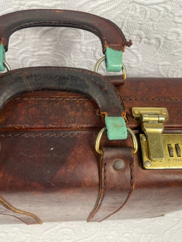Vtg PRESTO BARON Brown Leather Attache Breifcase with Combination Lock - Picture 3 of 9