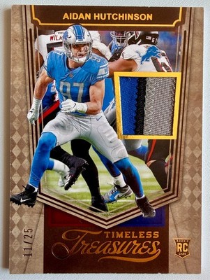 Aidan Hutchinson 2022 Panini Chronicles Timeless Treasures RC Patch #TT-AH /25