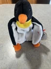 Vtg TY Beanie Baby Waddle The Penguin 1995 Tush And Ear Tags Rare Retired