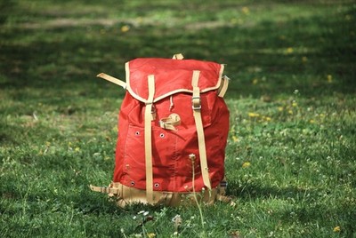 True Vintage SAC LAFUMA 60er 70er Jahre Rucksack Wanderrucksack Retro rot