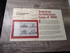 Lot de blocs de timbres commémoratifs américains : architecture américaine de 1980 MNH