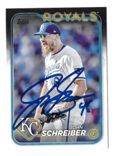 2024 TOPPS #US60 JOHN SCHREIBER ROYALS AUTOGRAPHED SIGNED BASEBALL CARD RC