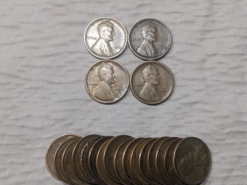 Lot Of 20 Avg Circ Wheat Cents W VF 1909 VDB Wheat Cent- Slightly Better Dates