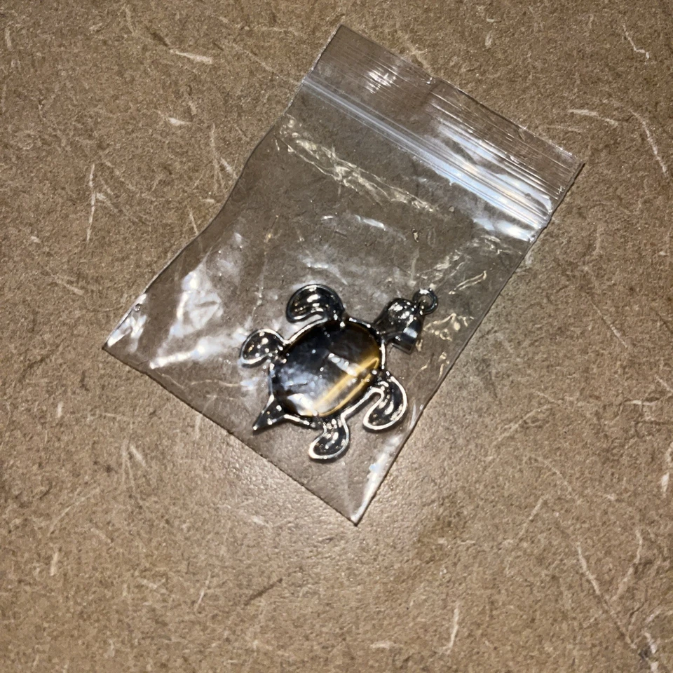 Collar colgante de piedras preciosas naturales tortuga gemas místicas Foto 4 de 4