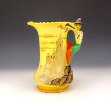 Burleigh Ware Pottery - Pied Piper - Hand Painted Jug - Art Deco