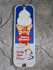 VINTAGE DAIRY QUEEN ICE CREAM PORCELAIN DOOR PUSH 11.75"×4"