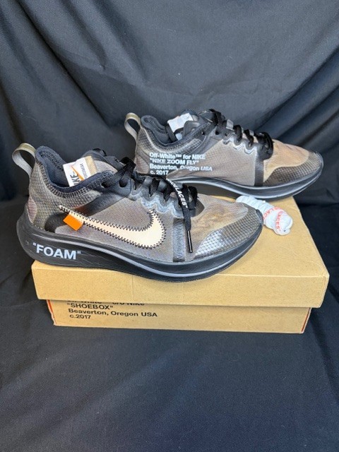 Nike Off-White X Zoom Fly SP 'Black' Size 5M Style # AJ4588001