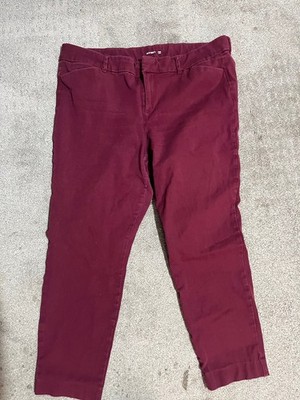 Old Navy Pixie Pants Women Size 16 Maroon High Rise Secret Solid