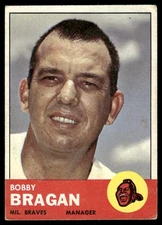 1963 Topps #73 Bobby Bragan MG RC - GOOD
