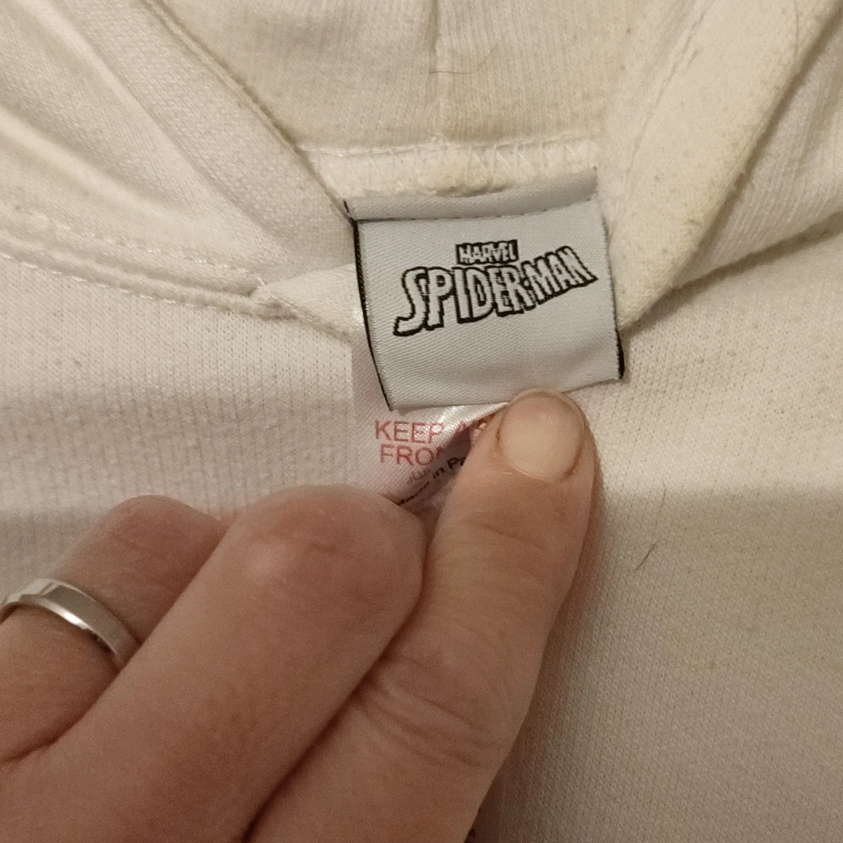 Sudadera con capucha polar con estampado gráfico blanco Marvel Spider-Man con bolsillos XS