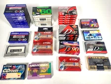 Blank Audio Cassette Tapes - Lot of 37 - TDK Maxell Sony Others - NEW! SEALED!