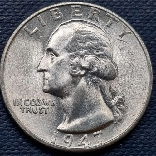 1947 S Washington Quarter 25c Silver BU UNC GEM Brilliant Uncirculated #97341