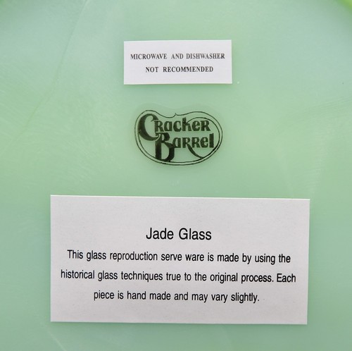 Vintage Cracker Barrel Country Christmas Jade Glassware Santa Face Cookie Platte - Picture 8 of 14