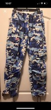 UFO Parachute Pants Blue, Size Small, Vintage Hip Hop Style
