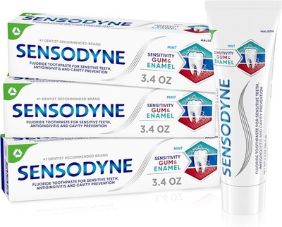 Toothpaste Sensitivity Gum and Enamel, Triple Protection, Refreshing Fluoride To