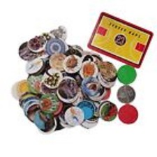 Vintage Pogs Milk Caps Lot 200 Pieces 6 Slammers 1 Gameboard Street Kaps