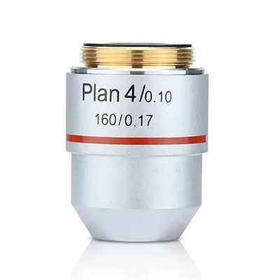 Universal RMS Thread 4X PLAN Objective Lens 160/0.17 for Biological Microscope