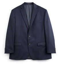 Lauren Ralph Lauren Suit Jacket 52L Navy 100 Wool Made in Canada Mens Blazer