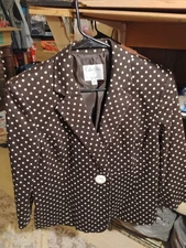 Brown With White Polka Dots Collections For Le Suit Size 14
