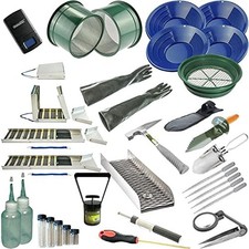 G2 Deluxe 50" Folding Aluminum Sluice Box Gold Pan Kit with 3pc Backpack