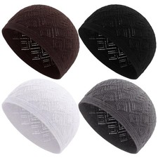 Boyiee Kufi Hat for Men Black, White, Brown, Gray Classic