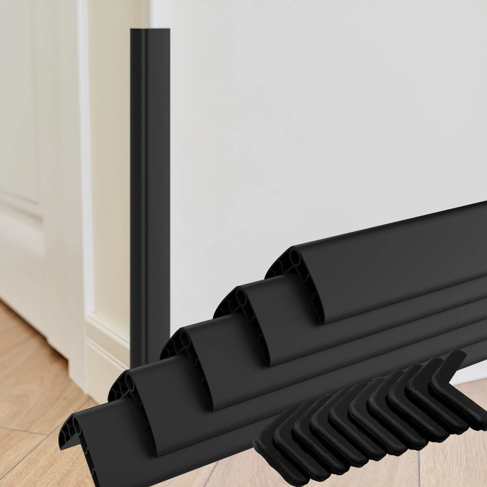 Wall Corner Edge Protector - 1x1x36 inch Baby 36"L x 2"W x 2"H, Black
