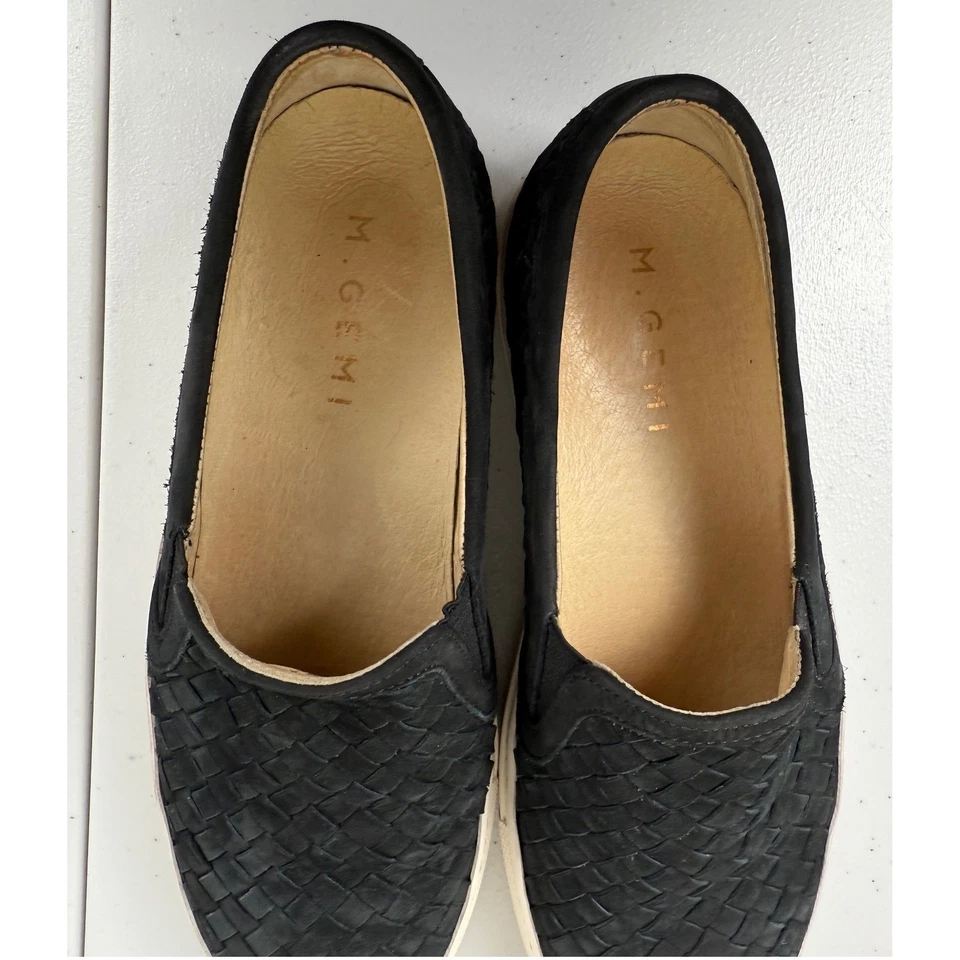 M. Gemi Womens The Cerchio Black Woven Nubuck Suede Sneakers Loafers EU37/US 7 - Image 3 of 4