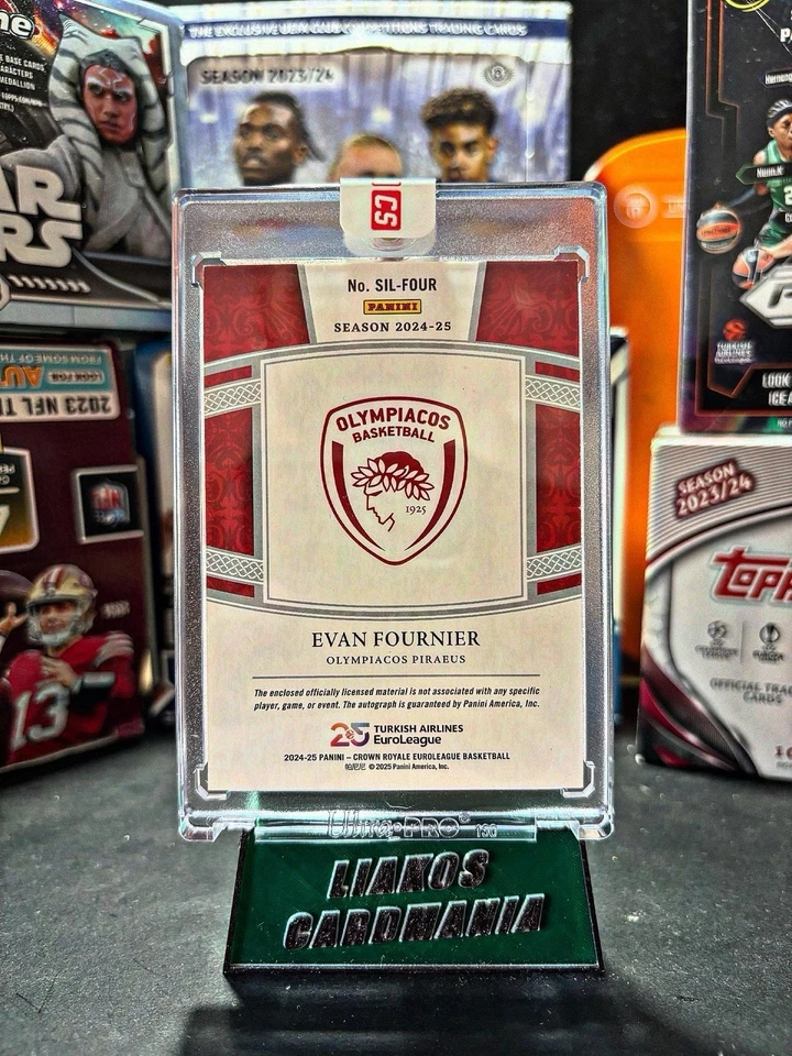2024-25 Panini Crown Royale Euroleague Evan Fournier Silhouettes AutoPatch /25 - Image 2 of 2