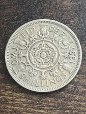 1957 Great Britain 1 Florin (2 Shillings) Copper-Nickel Elizabeth II Coin TB9948