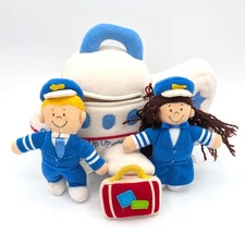 Baby Gund Up Up & Away Airplane Plush Playset Pilot Stewardess Suitcase 58384