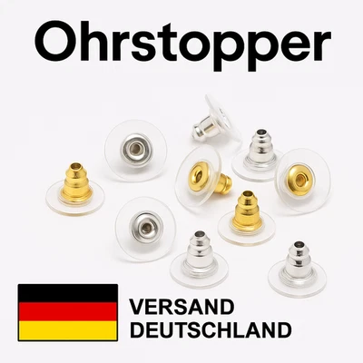 MARKENLOS Ohrstopper Silikon Metall Ohrstecker Verschluss Ohrmutter Gold Silber Ohrringe