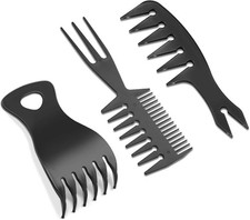 3 Pieces Styling Comb Set - Texturizing, Tri-Comb, Double Side Brushes, Wide