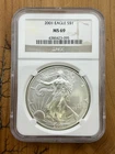 2001 NGC MS69 American 1oz Silver Eagle $1  .999